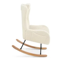 Teddy Tufted Rocking Chair With Rubber Legs - ModernLuxe -Baxton Studio Store GUEST 239a10e1 93fc 476e ae51 f41042a20929