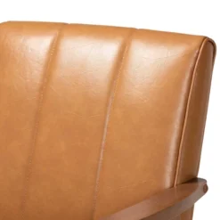 Nikko Mid-Century Faux Leather Upholstered Wood Lounge Chair Walnut/Brown - Baxton Studio -Baxton Studio Store GUEST 24f9951a b4b5 49bc b9be 2cb4e65a77a3