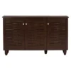 Winda Modern And Contemporary 3-Door Wooden Entryway Shoes Storage Cabinet - Dark Brown - Baxton Studio 2 Winda Modern And Contemporary 3-Door Wooden Entryway Shoes Storage Cabinet - Dark Brown - Baxton Studio -Baxton Studio Store GUEST 27b85d03 781d 4c7c ad97 41b82864906a