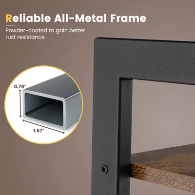 Costway 4-Tier Bookshelf Industrial Display Storage Shelf Plant Flower Stand Metal Frame 8 Costway 4-Tier Bookshelf Industrial Display Storage Shelf Plant Flower Stand Metal Frame - Image 6