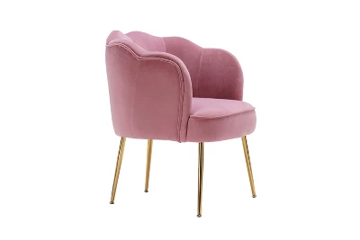 Modern Shell Shape Armchair Accent Chair With Gold Legs-ModernLuxe 7 Modern Shell Shape Armchair Accent Chair With Gold Legs-ModernLuxe - Image 5