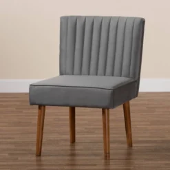 Alvis Velvet Upholstered And Wood Dining Chair - Baxton Studio -Baxton Studio Store GUEST 2874504f 44f9 4ac0 a11f 562d5fbfb92e