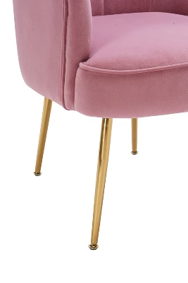 Modern Shell Shape Armchair Accent Chair With Gold Legs-ModernLuxe 12 Modern Shell Shape Armchair Accent Chair With Gold Legs-ModernLuxe - Image 10
