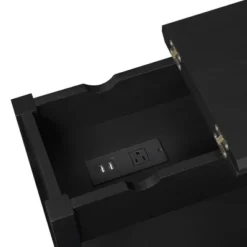 American Heritage Flip Top End Table With Charging Station And Shelf - Breighton Home -Baxton Studio Store GUEST 29977b7e 0de2 41e3 a11d a49b5899fca1