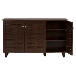 Winda Modern And Contemporary 3-Door Wooden Entryway Shoes Storage Cabinet - Dark Brown - Baxton Studio -Baxton Studio Store GUEST 29e351dd dfed 4a68 9574 ab522a88bfb2