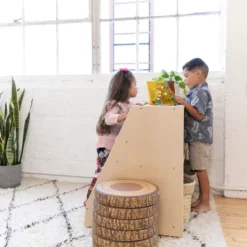 ECR4Kids Double-Sided Mobile Book Display With Storage, Classroom Bookshelf, Natural -Baxton Studio Store GUEST 2a004edb 0f24 4ee2 9097 35cc4147da30