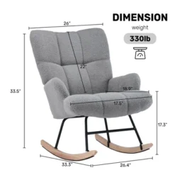 FERPIT Upholstered Teddy Velvet Accent Chair & Rocking Chair With Wingback Design -Baxton Studio Store GUEST 2a7682d2 d14b 4548 9c23 6cd9331b0c34