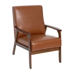 Emma And Oliver Upholstered Mid-Century Modern Arm Chair With Wood Frame -Baxton Studio Store GUEST 2b8f3cb9 96bf 4fd4 9e52 6f448bb8aa0f