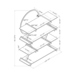 62.5" Myroe 4 Layer Bookcase Matte Black - MiBasics -Baxton Studio Store GUEST 2b92fad8 ae3d 4ef3 bcb6 583546ac8765