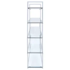63" Contemporary 5 Shelf Zig Zag Bookcase With Glass Shelves Chrome - Coaster 14 63" Contemporary 5 Shelf Zig Zag Bookcase With Glass Shelves Chrome - Coaster -Baxton Studio Store GUEST 2c9c8dd8 d8bf 46fb 9e6f 892456833b28