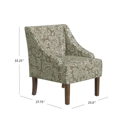 Classic Swoop Arm Chair Jacobean Print Brown - HomePop 8 Classic Swoop Arm Chair Jacobean Print Brown - HomePop - Image 6