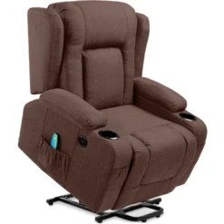 Best Choice Products Electric Power Lift Linen Recliner Massage Chair Furniture W/ USB Port, Heat, Cupholders -Baxton Studio Store GUEST 2ee7a637 d0ed 4a30 8c28 be6ecd68f0d3