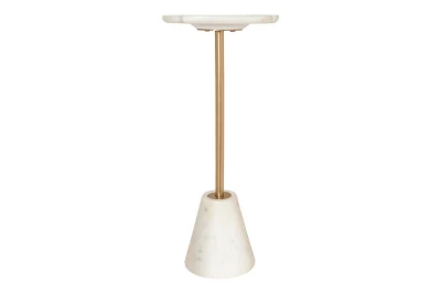 Inmod Linden Marble Side Table Gold/White 6 Inmod Linden Marble Side Table Gold/White - Image 4