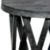 22" Farmhouse Style Round Wooden End Table With Airy Design Base Gray - The Urban Port