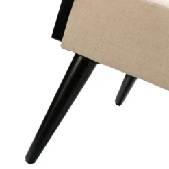 Flavio Rattan Accent Chair Mordern Armchair Comfy Living Room Club Chair | Karat Home - Linen Solid -Baxton Studio Store GUEST 34ad83dd 786a 4037 9b63 b31a13d467e1