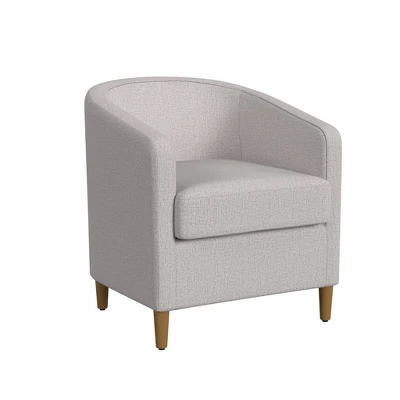 Modern Barrel Accent Chair Neutral Textured Solid - HomePop 3 Modern Barrel Accent Chair Neutral Textured Solid - HomePop