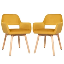 Costway Set Of 2 Modern Accent Armchairs Velvet Fabric Leisure Chairs Club Guest YellowBlue Grey 25 Costway Set Of 2 Modern Accent Armchairs Velvet Fabric Leisure Chairs Club Guest YellowBlue Grey -Baxton Studio Store GUEST 3766099f aaff 4e7e a09b 6d91f98aff81