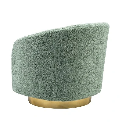 Pierfranco Wooden Upholstered Accent Barrel Chair Swivel Barrel Chair With Metal Base | ARTFUL LIVING DESIGN 5 Pierfranco Wooden Upholstered Accent Barrel Chair Swivel Barrel Chair With Metal Base | ARTFUL LIVING DESIGN - Image 3