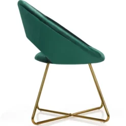 Costway Modern Velvet Accent Chair Upholstered Vanity Chair W/Golden Metal Leg PinkDark GreenGrey -Baxton Studio Store GUEST 3802bfdd fb6b 4104 8a0d a1ac60dd66ac