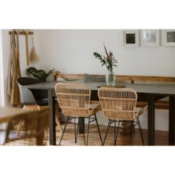 2pk Balka Rattan Dining Chair With Armrests Rattan/Black - South Shore -Baxton Studio Store GUEST 38b7defc 1c51 4ead 933e 59b8ef73967e