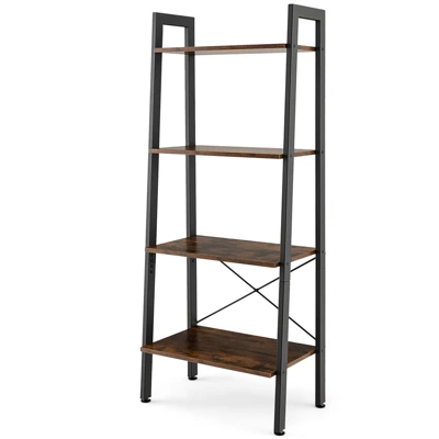 Costway 4-Tier Bookshelf Industrial Display Storage Shelf Plant Flower Stand Metal Frame 10 Costway 4-Tier Bookshelf Industrial Display Storage Shelf Plant Flower Stand Metal Frame - Image 8