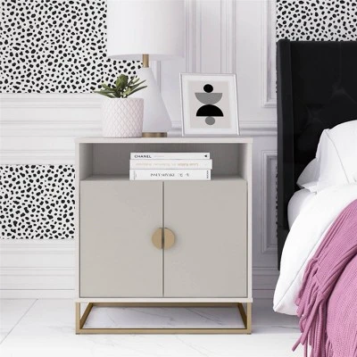 Kelly Accent Cabinet White/Taupe - Paris Hilton X The Novogratz 3 Kelly Accent Cabinet White/Taupe - Paris Hilton X The Novogratz