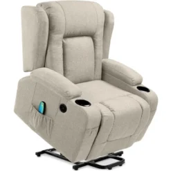 Best Choice Products Electric Power Lift Linen Recliner Massage Chair Furniture W/ USB Port, Heat, Cupholders -Baxton Studio Store GUEST 3a8d365c aa7d 4aab 9c36 cfb37fd2537c