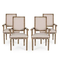 Set Of 4 Maria French Country Wood Upholstered Dining Chairs - Christopher Knight Home -Baxton Studio Store GUEST 3bbca120 693f 444e 9d56 4b130279ad2f
