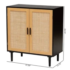 Maureen Wood And Rattan 2 Door Storage Cabinet Espresso/Natural Brown - Baxton Studio -Baxton Studio Store GUEST 3c6545b3 9c88 46b8 9d8c 535ba1f73619