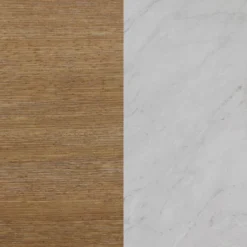 Tucker Solid Wood And Faux Marble Round Side Table Brushed Light Brown/Matte White Marble - Nathan James -Baxton Studio Store GUEST 3d2c0902 7024 4982 8206 df754aac95fb