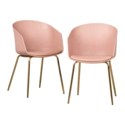 Set Of 2 Flam Dining Chairs With Gold Metal Legs - South Shore -Baxton Studio Store GUEST 3d387a30 6af6 4cf9 a690 af0c657651f9