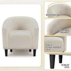 Yaheetech Upholstered Armchair Accent Barrel Chair Ivory 11 Yaheetech Upholstered Armchair Accent Barrel Chair Ivory -Baxton Studio Store GUEST 3d82a07e f7d6 4a18 a865 7d03d83e623d
