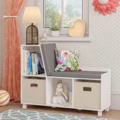 Kids' Book Nook Storage Bench With Cubbies White - RiverRidge Home -Baxton Studio Store GUEST 3d83fe3c 612c 4ddb 9e7f 4d980f14b85e