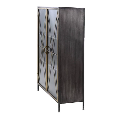 Richard Carter Display Metal Cabinet Gun Metal Antique Gold - StyleCraft 3 Richard Carter Display Metal Cabinet Gun Metal Antique Gold - StyleCraft