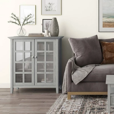 Medium Normandy Storage Cabinet Fog Gray - WyndenHall 4 Medium Normandy Storage Cabinet Fog Gray - WyndenHall - Image 2