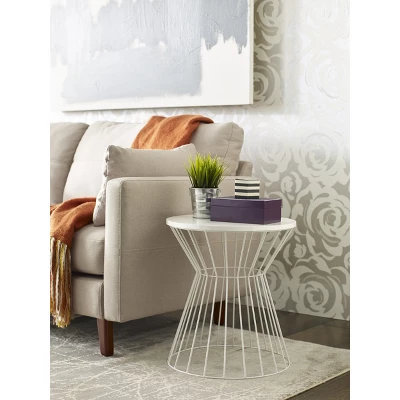 Bent Metal Side Table White - Adore Decor 7 Bent Metal Side Table White - Adore Decor - Image 5