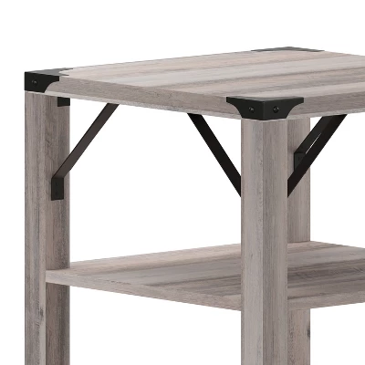 Merrick Lane Modern Farmhouse Engineered Wood End Table With Two Tiered Shelving And Powder Coated Steel Accents 9 Merrick Lane Modern Farmhouse Engineered Wood End Table With Two Tiered Shelving And Powder Coated Steel Accents - Image 7