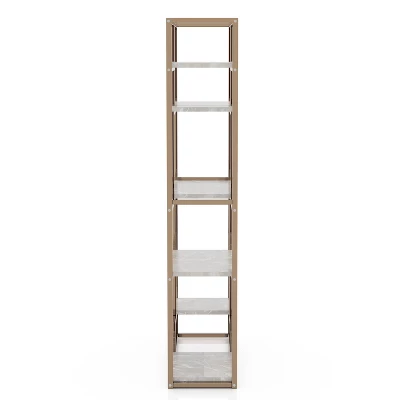 70.25" Amstil 6 Shelf Display Bookcase Champagne - MiBasics 5 70.25" Amstil 6 Shelf Display Bookcase Champagne - MiBasics - Image 3