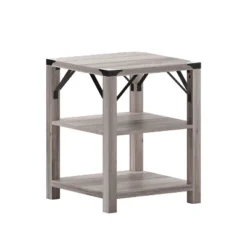 Merrick Lane Modern Farmhouse Engineered Wood End Table With Two Tiered Shelving And Powder Coated Steel Accents 24 Merrick Lane Modern Farmhouse Engineered Wood End Table With Two Tiered Shelving And Powder Coated Steel Accents -Baxton Studio Store GUEST 4052a9dd 8eb3 4365 964c d250aef0974c