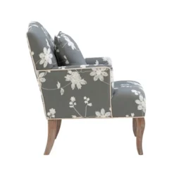 Floral Upholstered Armchair - Gray - Linon -Baxton Studio Store GUEST 4103f168 c82a 4084 9ee2 0800075a459d