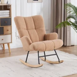 FERPIT Upholstered Teddy Velvet Accent Chair & Rocking Chair With Wingback Design -Baxton Studio Store GUEST 413d421c e0c8 4b18 a611 18ff21fbe3f6