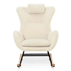 Teddy Tufted Rocking Chair With Rubber Legs - ModernLuxe -Baxton Studio Store GUEST 4248d1a5 f915 49f7 bddc 7c78e056d1c9