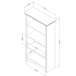 57.75" Artwork 4 Shelf Bookcase - South Shore -Baxton Studio Store GUEST 424af103 98f7 41b7 8e62 5fa7e5459f35