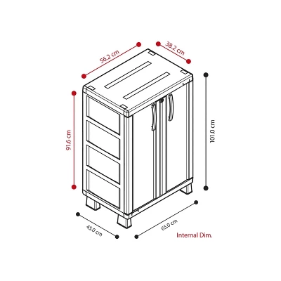 Medium Storage Cabinet Light Gray - Inval 8 Medium Storage Cabinet Light Gray - Inval - Image 6