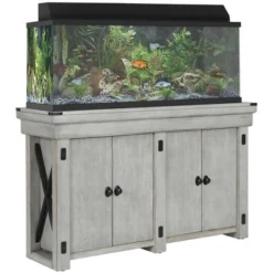 Wildwood 55 Gallon Aquarium Or Terrarium Tank Stand, Rustic White - Ollie & Hutch