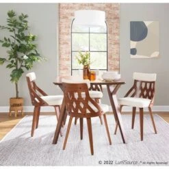 Set Of 2 York Dining Chairs Cream/Walnut - Lumisource 19 Set Of 2 York Dining Chairs Cream/Walnut - Lumisource -Baxton Studio Store GUEST 44f994fb 2848 4e90 983c 18fd9981a359