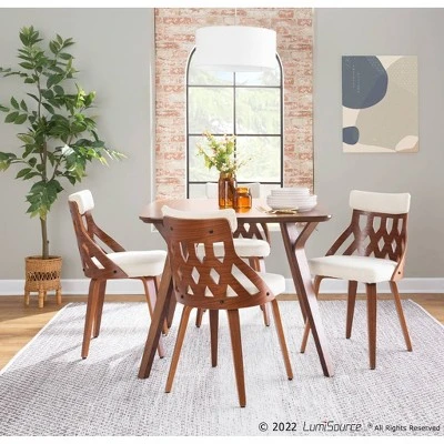 Set Of 2 York Dining Chairs Cream/Walnut - Lumisource 11 Set Of 2 York Dining Chairs Cream/Walnut - Lumisource - Image 9