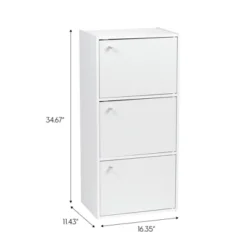 IRIS USA 3 Door Small Bookshelf Bookcase Cabinet With Doors, White -Baxton Studio Store GUEST 4717615a aff7 446a b04c 795225cf50df
