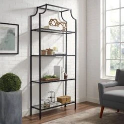 80" Aimee Glass Etagere Oil Rubbed Bronze - Crosley -Baxton Studio Store GUEST 47f0fe03 da4c 4189 aea9 d901340dc441