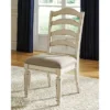 Set Of 2 Realyn Ladderback Dining Upholstered Side Chair Chipped White - Signature Design By Ashley